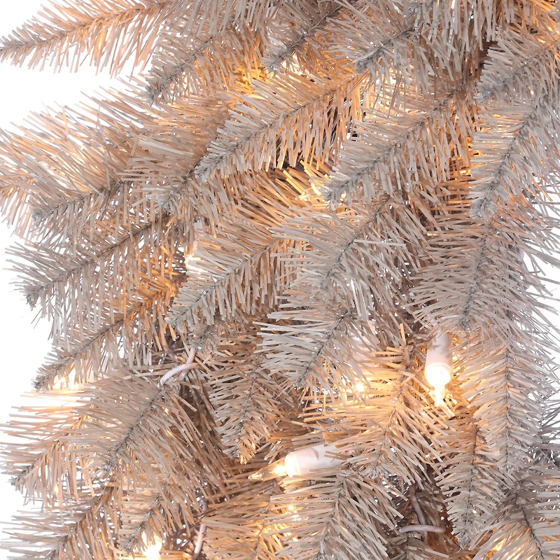30" Pre-Lit Platinum Fir Artificial Christmas Wreath, Clear Dura-lit Incandescent Lights