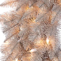 30" Pre-Lit Platinum Fir Artificial Christmas Wreath, Clear Dura-lit Incandescent Lights