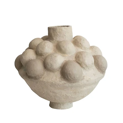 Hello Honey® 17" Ivory Boho Decorative Paper Mache Bubble Vase