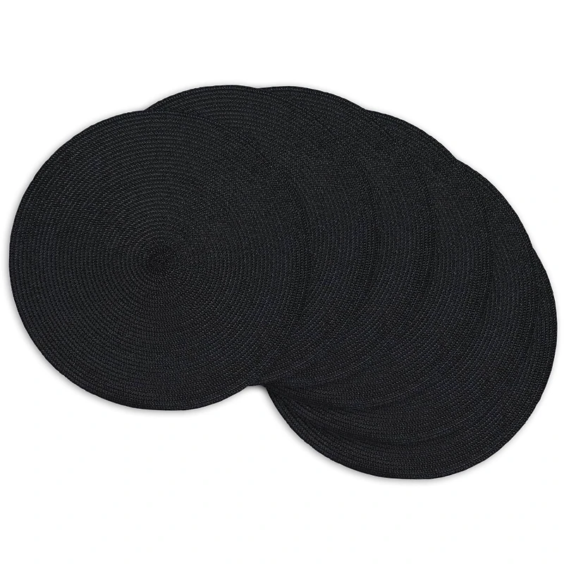 DII® Black Round Placemats, 6ct.