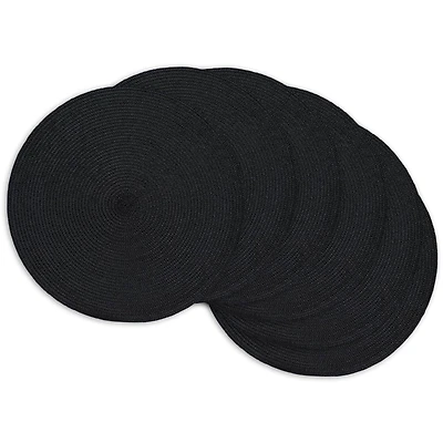 DII® Black Round Placemats, 6ct.