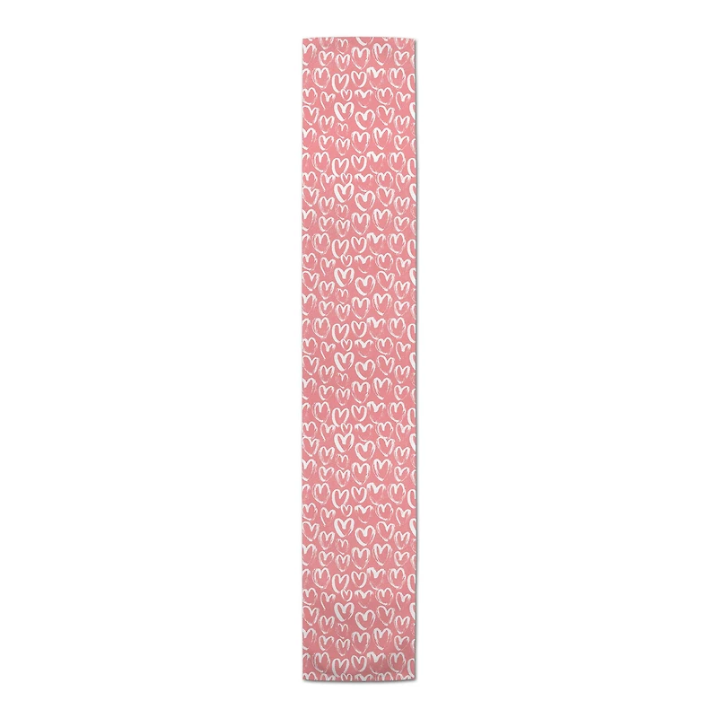 72" Valentine's Day Scribble Heart Table Runner