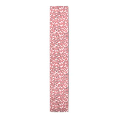 72" Valentine's Day Scribble Heart Table Runner
