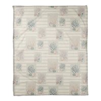 Shell Panels Coral Fleece Blanket