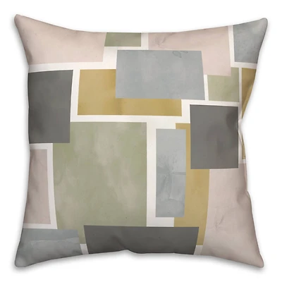 Muted Abstract Squares 18" x 18" Throw Pillow