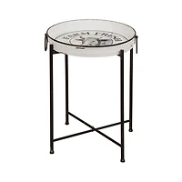 Glitzhome® Farmhouse Enamel Metal Serving Table