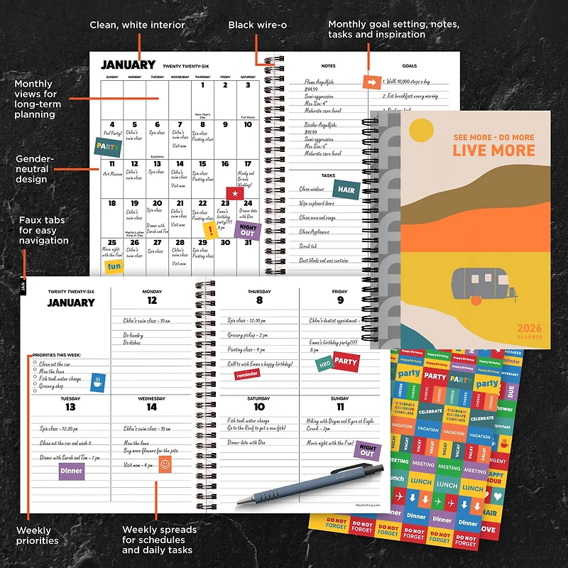 2026 Airstream Medium Weekly Monthly Planner