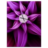 Designart Fractal Flower Purple Wall Clock