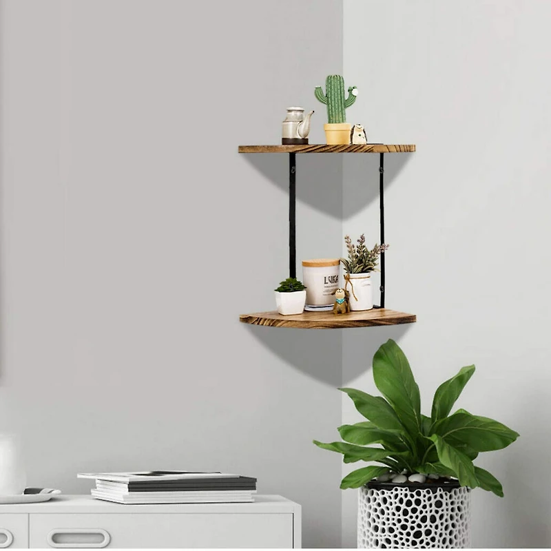 NEX™ 2-Tier Floating Wall-Mounted Solid Wood Shelves