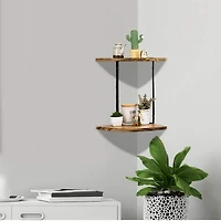 NEX™ 2-Tier Floating Wall-Mounted Solid Wood Shelves