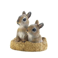 6.5" Peek-A-Boo Garden Bunnies Statue