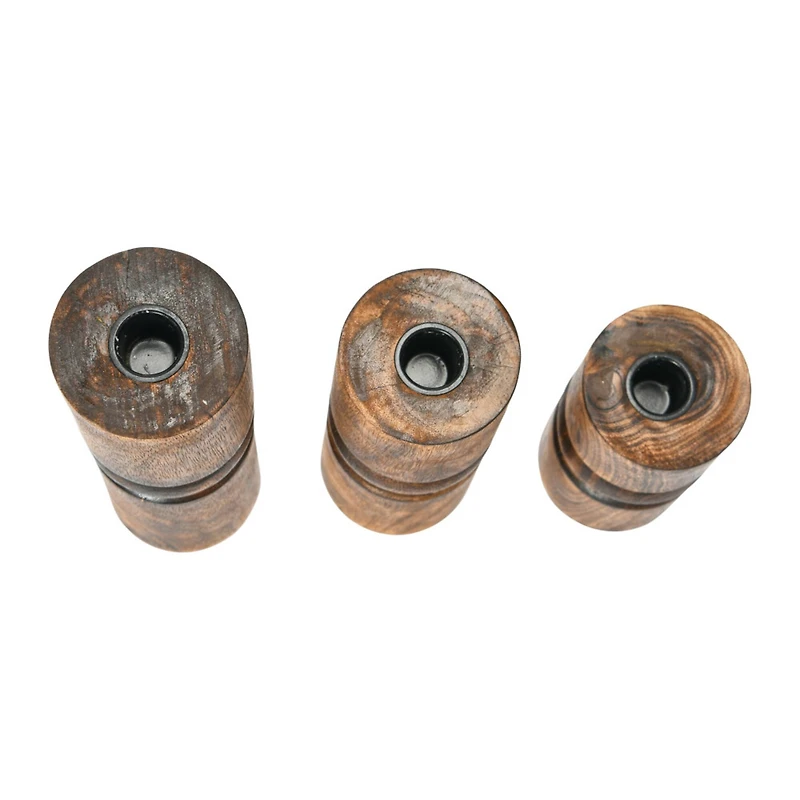 Hello Honey® Wood Stack Taper Candle Holder Set