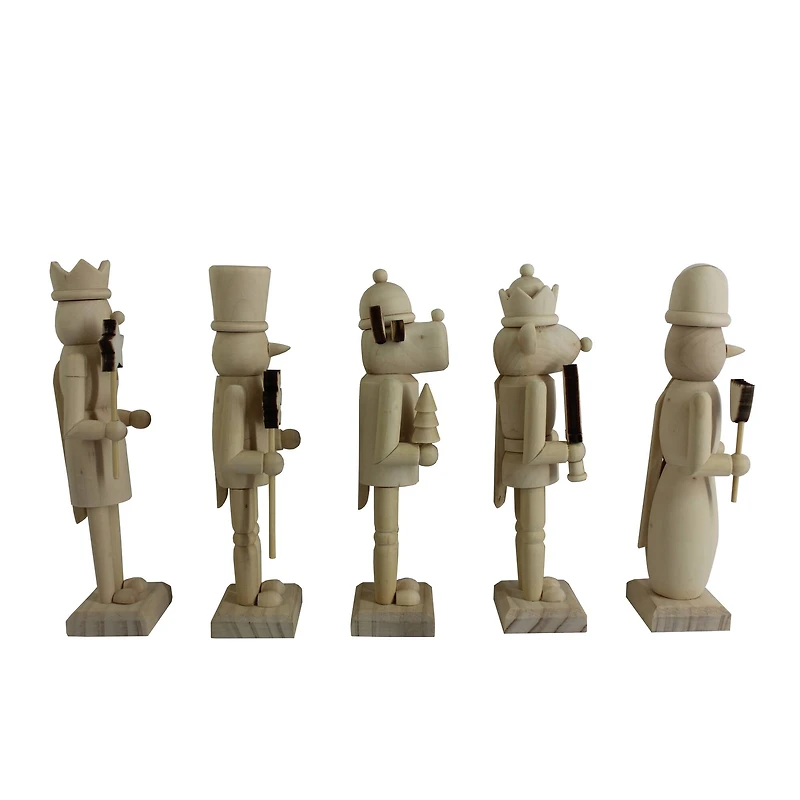6" Whimsical 5 Piece DIY Pinewood Nutcracker Set by Make Market®
