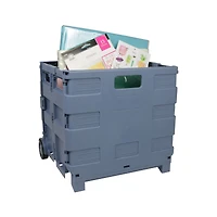 Everything Mary Blue Plastic Collapsible Cart Organizer