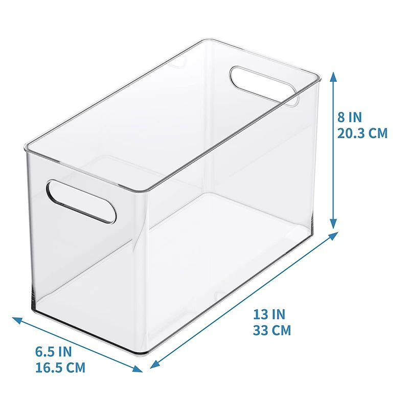 13" x 6.5" Clear Storage Bin with Handles by Simply Tidy™