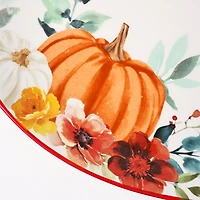 14" Pumpkin & Fall Florals Oval Platter by Ashland®