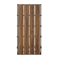 Walker Edison 64" Reclaimed Barnwood & Black Farmhouse Plank Back Bookshelf