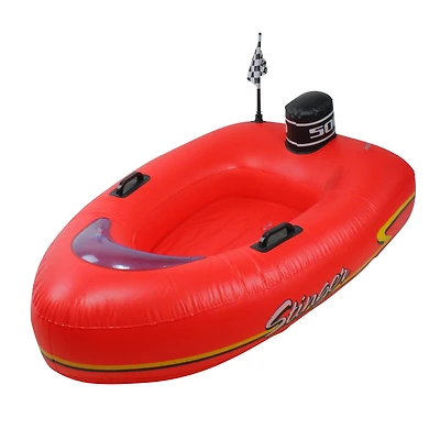 Swim Central 4ft. Inflatable Red & Black Stinger Speedboat Pool Raft