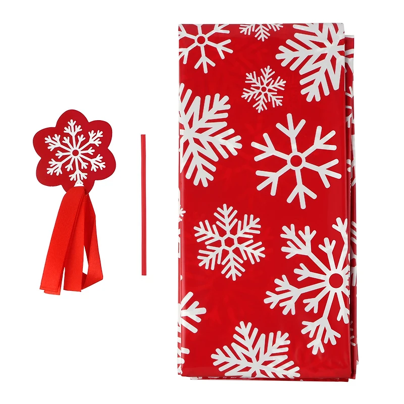 Oversized Red & White Snowflake Gift Bag by Celebrate It™
