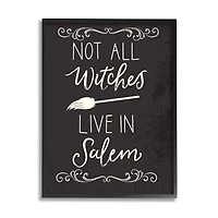 Stupell Industries Not All Witches Live In Salem Broom Framed Giclee Art