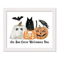 The Boo Crew Welcomes You White Framed Print Wall Art