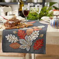 DII® 108" Autumn Leaves Embroidered Table Runner