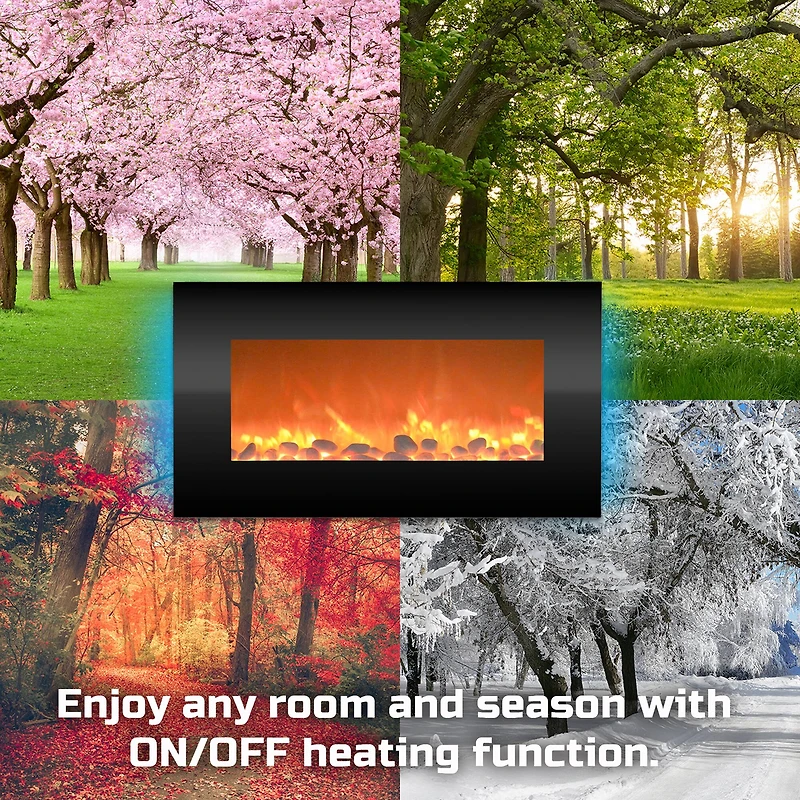 Hastings Home 31" Black LED Backlit Fireplace