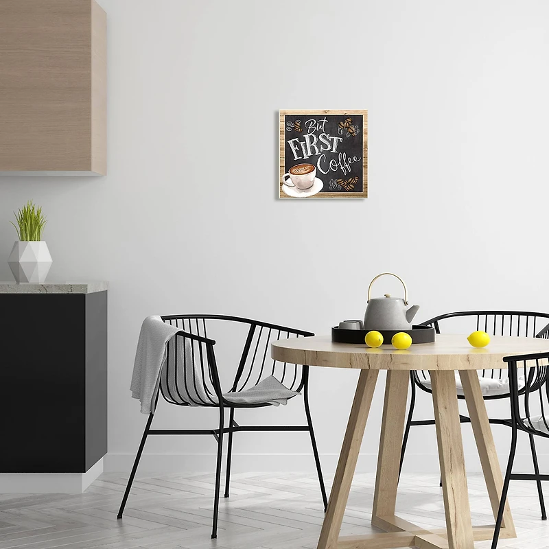 Stupell Industries But First Coffee Chalkboard Wall Art