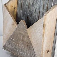 Galvanized Metal & Wood Envelope Wall Organizer