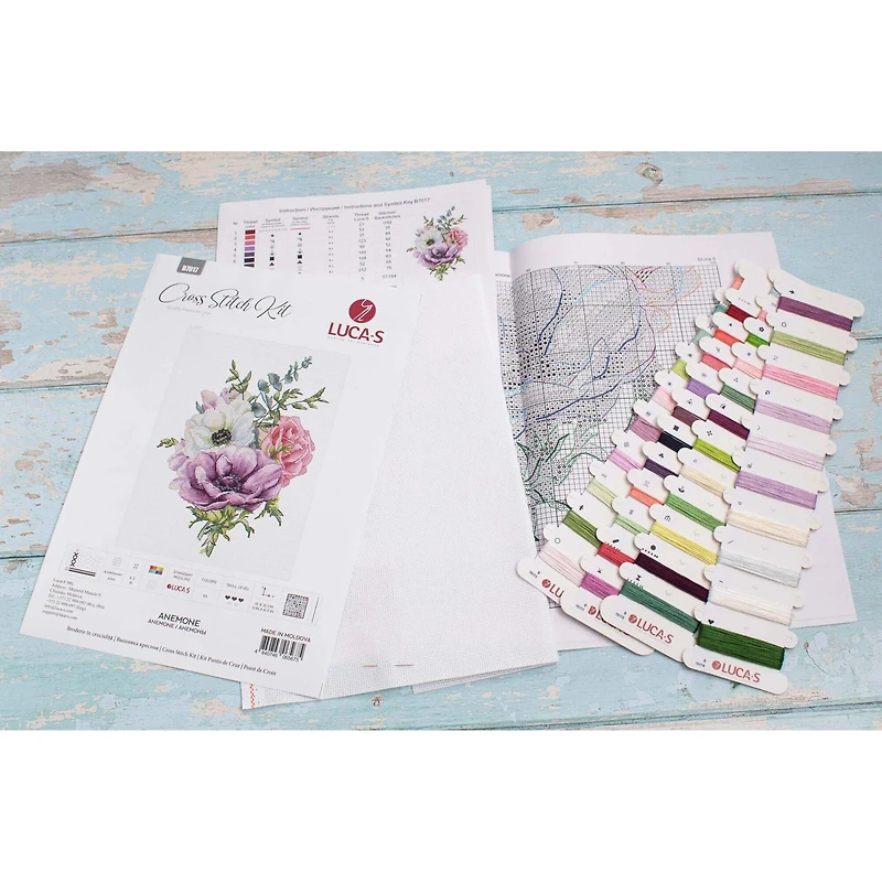 Luca-S Anemone Counted Cross Stitch Kit