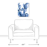 Blue Cactus 16" x 20" Canvas Wall Art