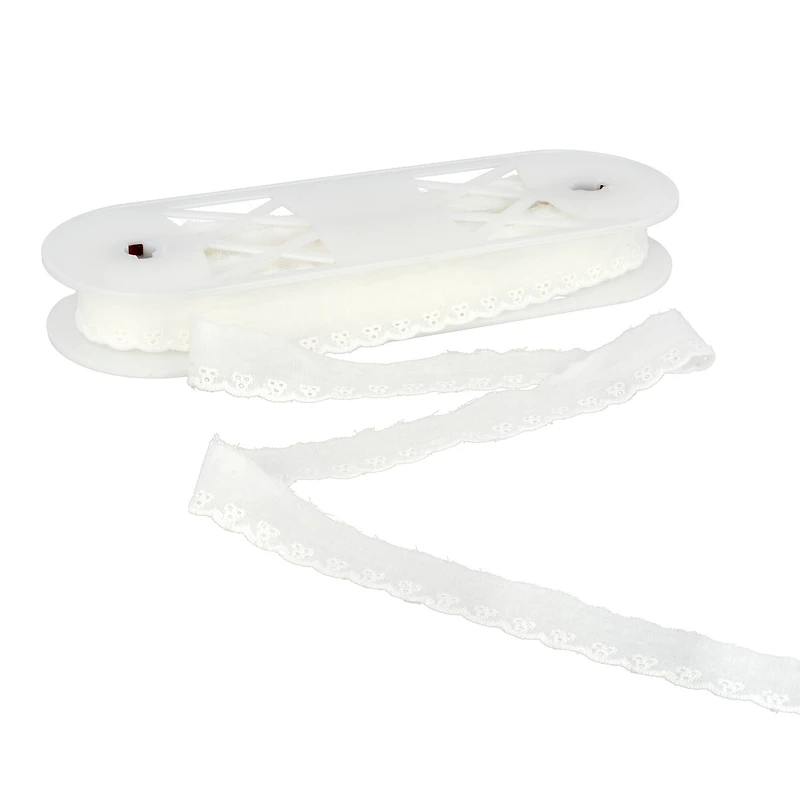 1" Red Eyelet Embroidered Lace Trim by Celebrate It®