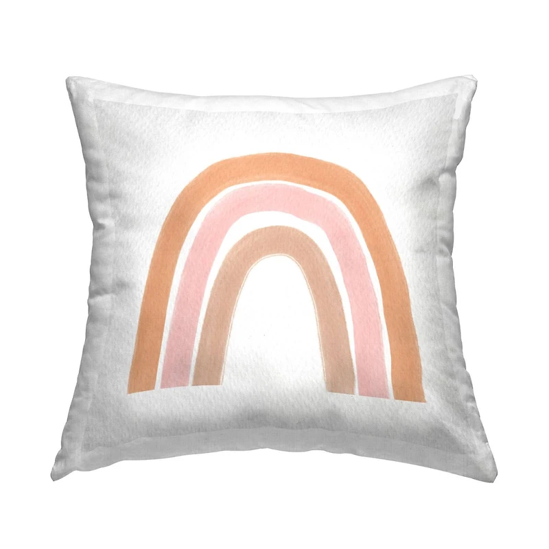 Stupell Industries Neutral Pinks Casual Rainbow Arch Design Throw Pillow, 18" x 18"