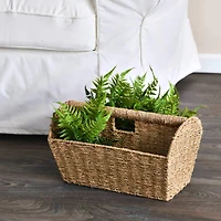 Household Essentials 16.5" Wide Seagrass Rectangular Woven Magazine Rack 