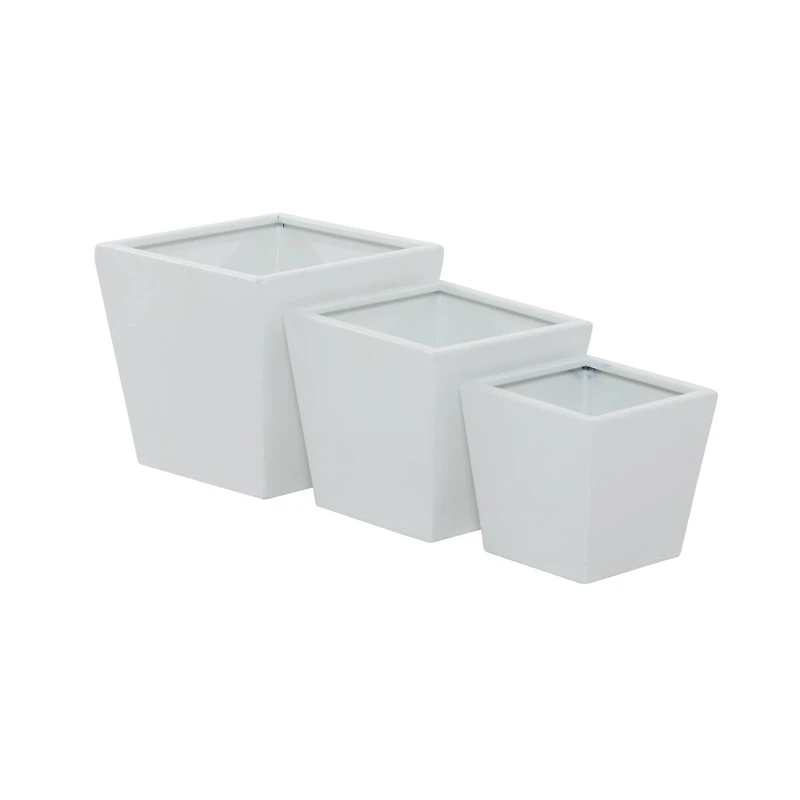 White Modern Planter, Set of 3" 7", 11", 5"