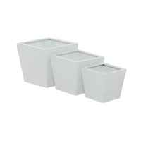 White Modern Planter, Set of 3" 7", 11", 5"