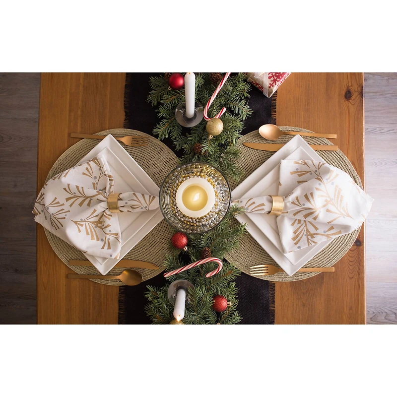 DII® Metallic Holly Leaves Napkins, 6ct.