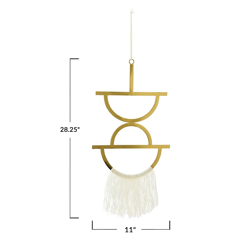 Hello Honey® Gold Geometric Metal Wall Hanging with Tassel