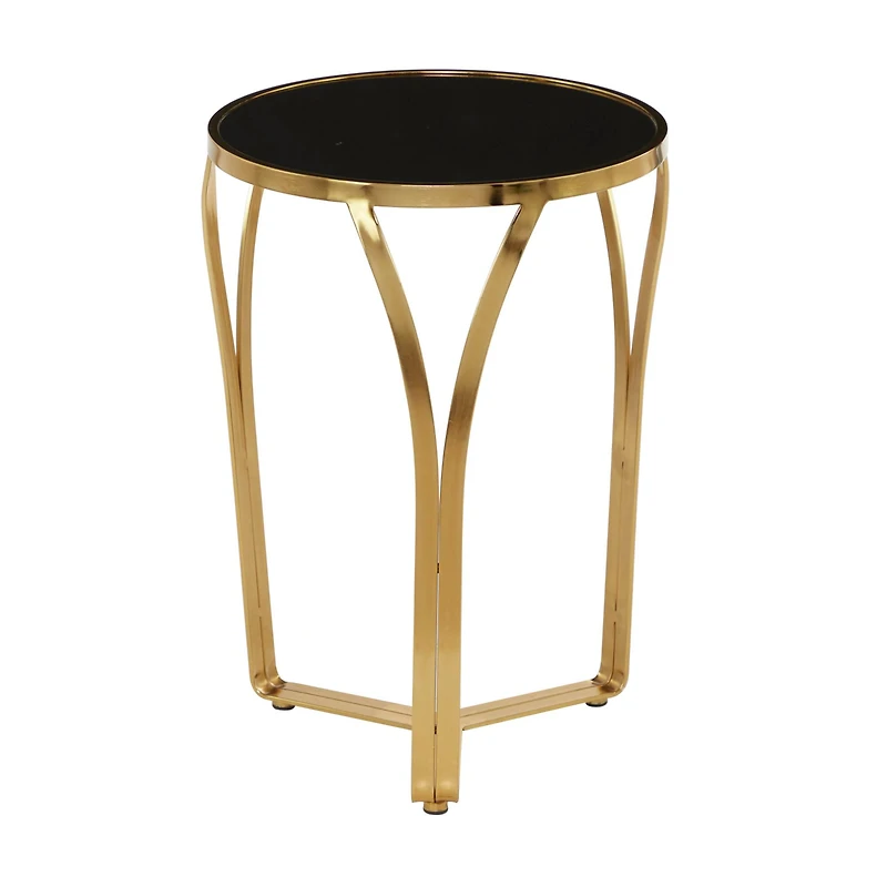 Gold Metal Contemporary Accent Table 23" x 16" x 16"