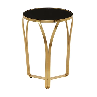 Gold Metal Contemporary Accent Table 23" x 16" x 16"