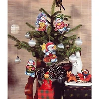 Orchidea Snowmen Set Plastic Canvas Plastic Canvas Counted Cross Stitch Kit