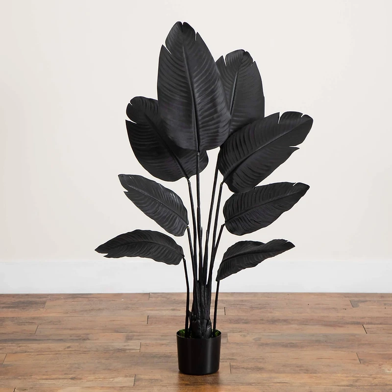 4ft. Artificial Halloween Black Travelers Palm Tree