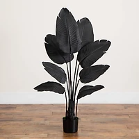 4ft. Artificial Halloween Black Travelers Palm Tree