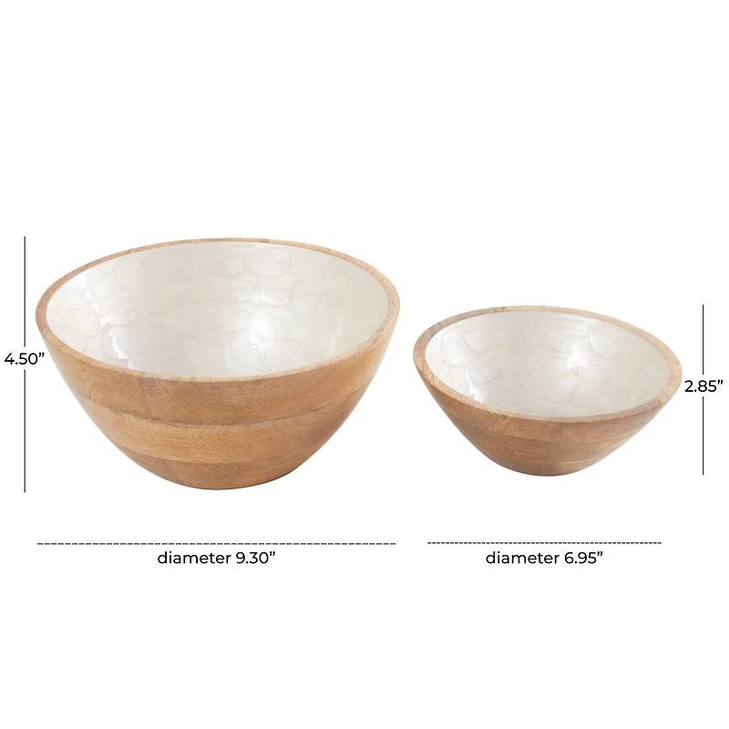 Mango Wood Handmade Nesting Decorative Bowl Set