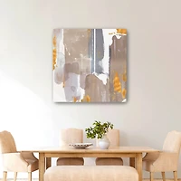Icescape Abstract Grey Gold I Canvas Giclee