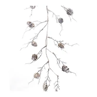 5.5ft. Christmas Pinecone Flocked Twig Garlands, 2ct.