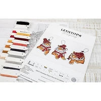 Letistitch Christmas Tigers Toys Set Plastic Canvas Counted Cross Stitch Kit