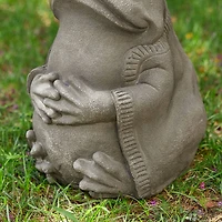 Glitzhome® 16.75" Faux Concrete Zen-Style Frog Garden Statue
