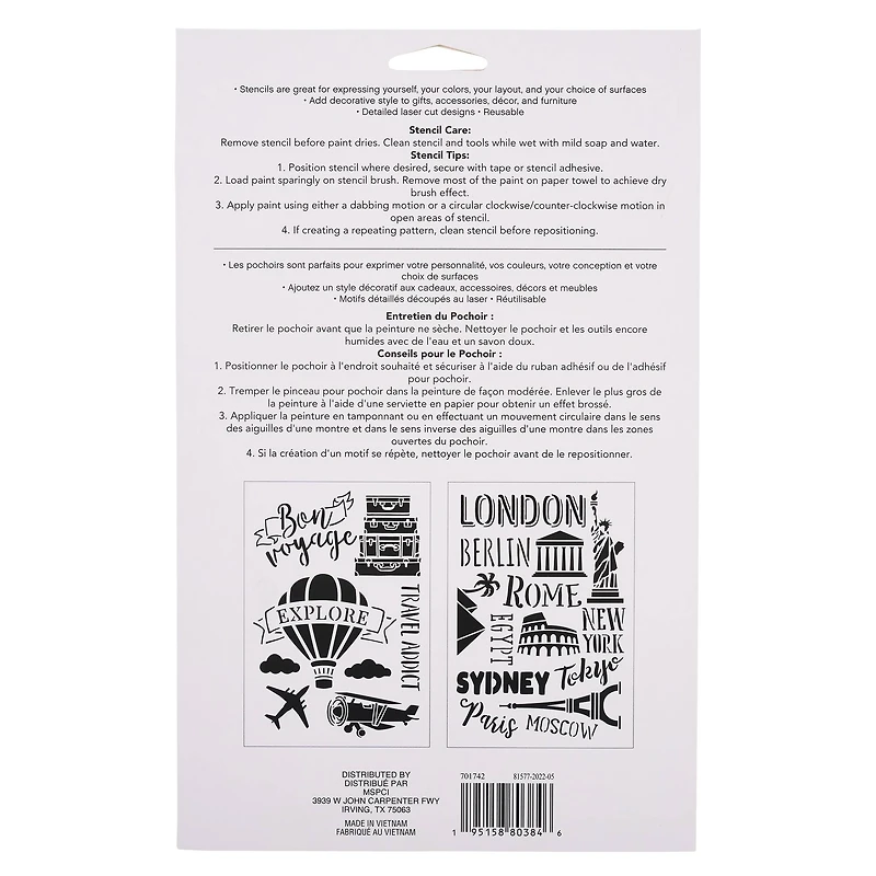 Travel Plastic Stencils, 7" x 10" by Craft Smart®