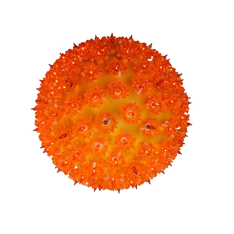 10" Orange Lighted Twinkling Starlight Sphere Christmas Decoration